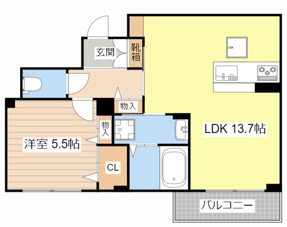 エアフォルク河原の物件間取画像